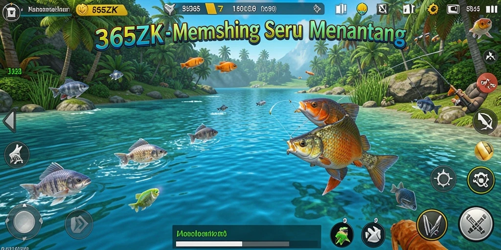 Screenshot dari gameplay 365ZK yang menarik saat memancing.