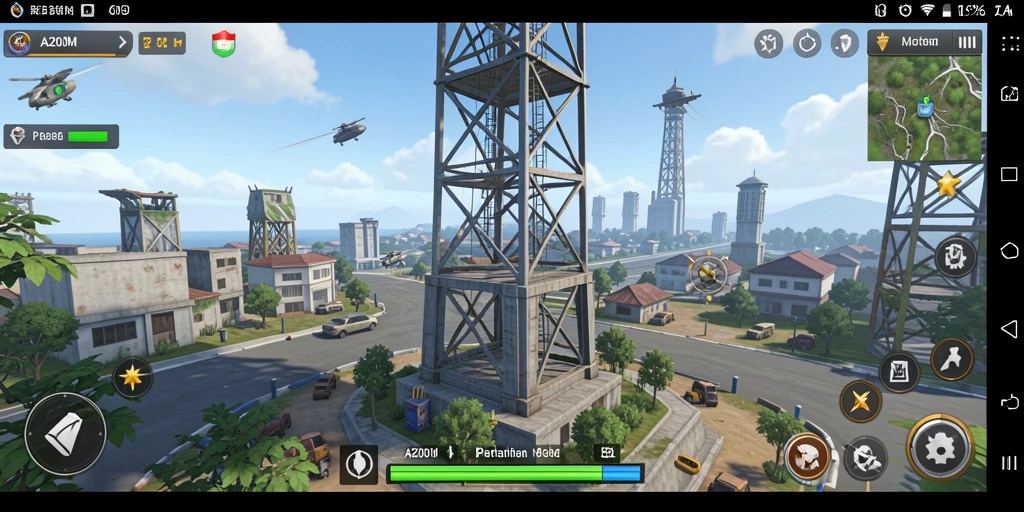 Screenshot menampilkan aksi seru gameplay Tower Defense A200M.