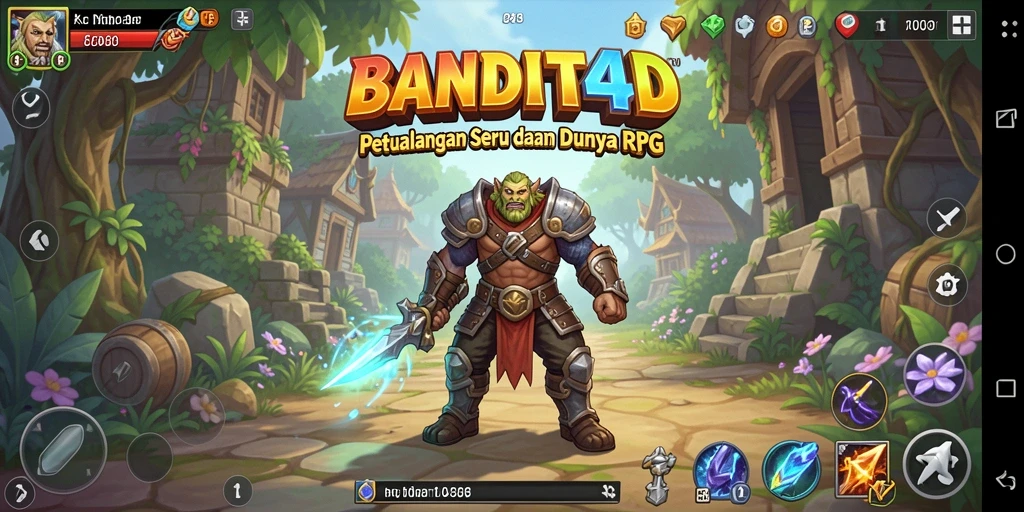 Tampilan gameplay BANDIT4D yang mendebarkan dan penuh warna.