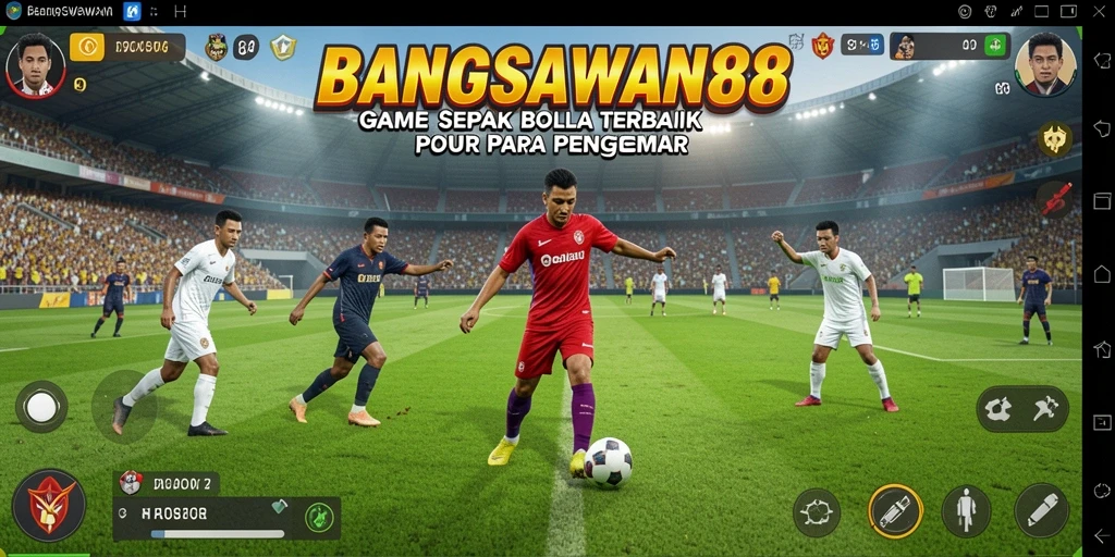 Tampilan menarik dari pertandingan sepak bola yang mendebarkan.