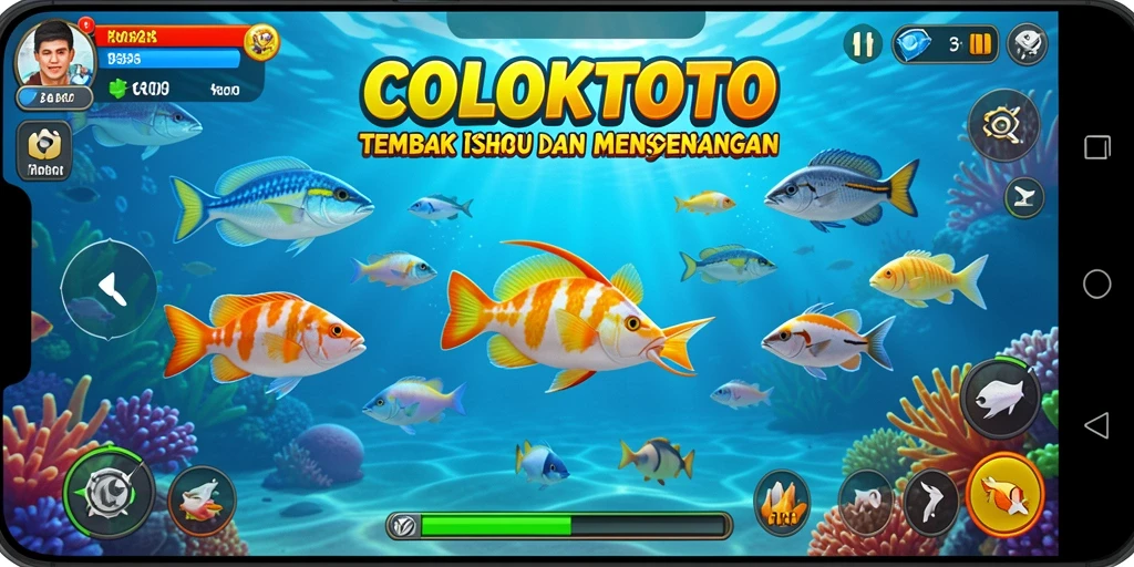 Tampilan gameplay menarik COLOKTOTO yang menampilkan aksi menembak ikan.
