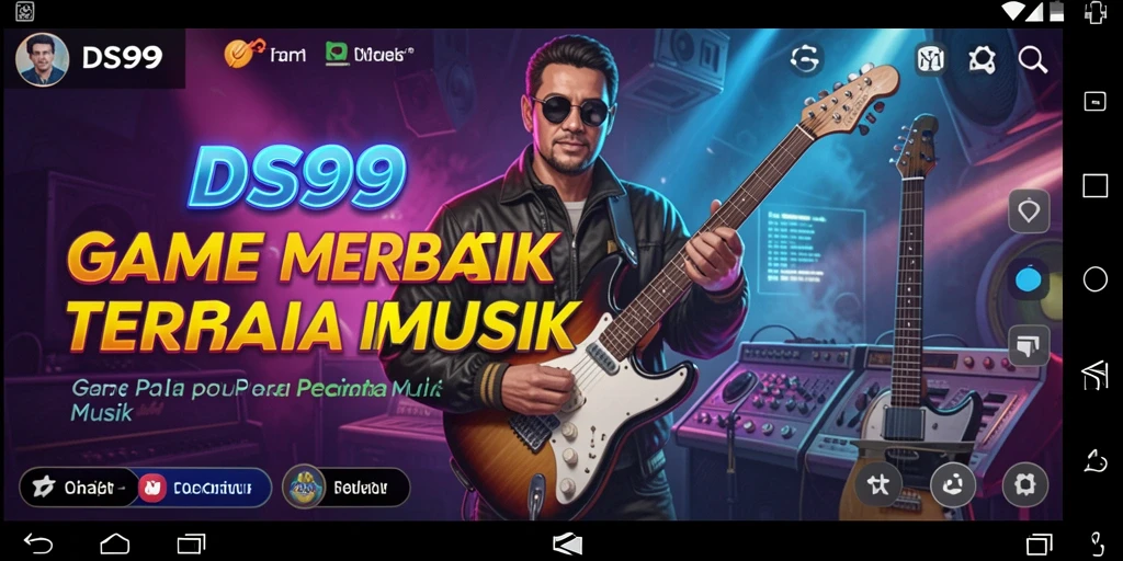 Screenshot utama DS99 menampilkan gameplay musik yang menarik.
