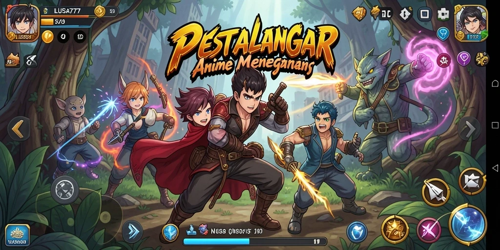 Gameplay LUSA777 yang menampilkan karakter anime yang menawan.