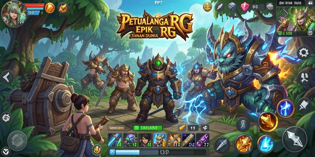 Tampilan gameplay RPG yang mendebarkan dan penuh aksi.