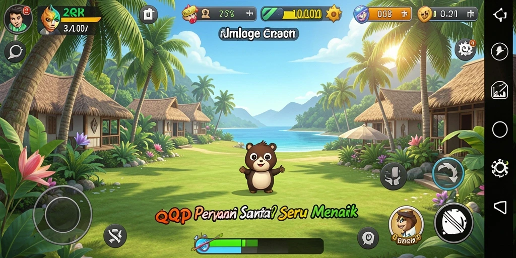 Tampilan screenshot utama QQRP yang menunjukkan gameplay yang seru dan menyenangkan.