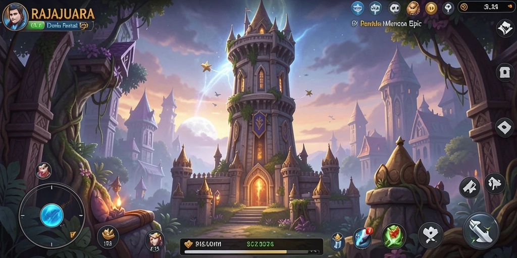 Tampilan gameplay RAJAJUARA yang menegangkan dalam pertahanan menara.
