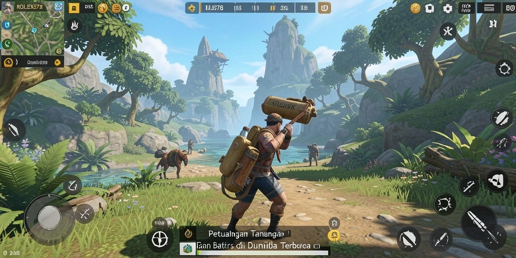 Screenshot utama ROLEX878 menampilkan keseruan gameplay dunia terbuka.